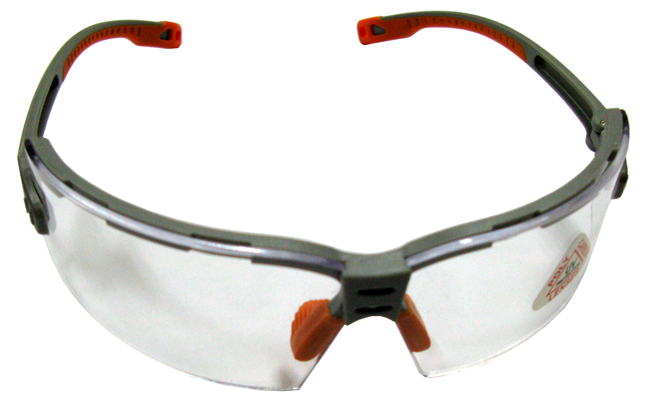  200 Grey Orange Frame Clear Lens Safety Spectacles-Light, Resilient and Durable protective eyewear, Scratch resistance