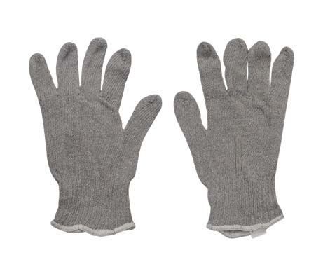  800 Grey knitted with White overlock Gloves