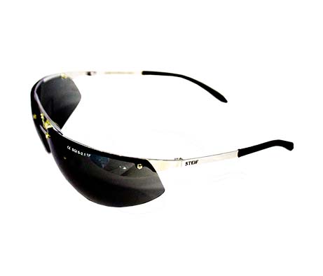  8843 Silver Metal Frame Smoke Lens Safety Spectacles , Dust Eye Protection Glasses UV Protection