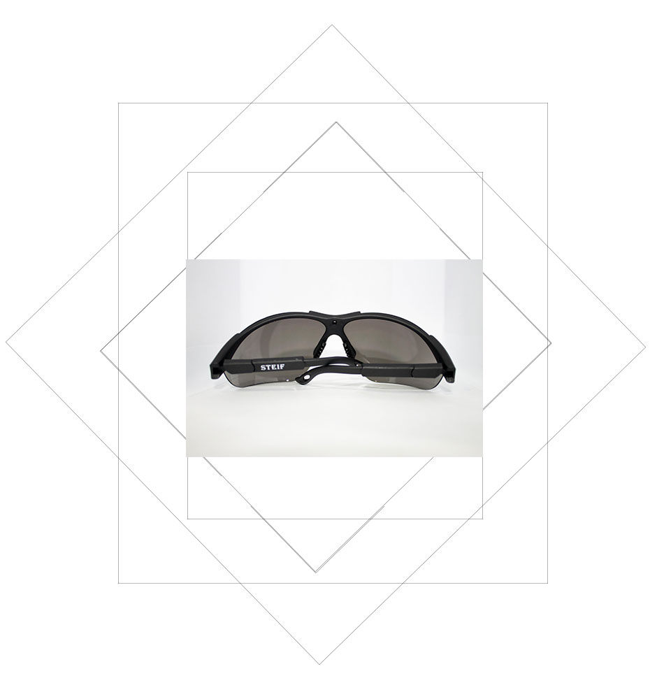 91659L Black Nylon Frame Safety Spectacles, Smoke  lens, clear lens, UV protection, Dust eye protection