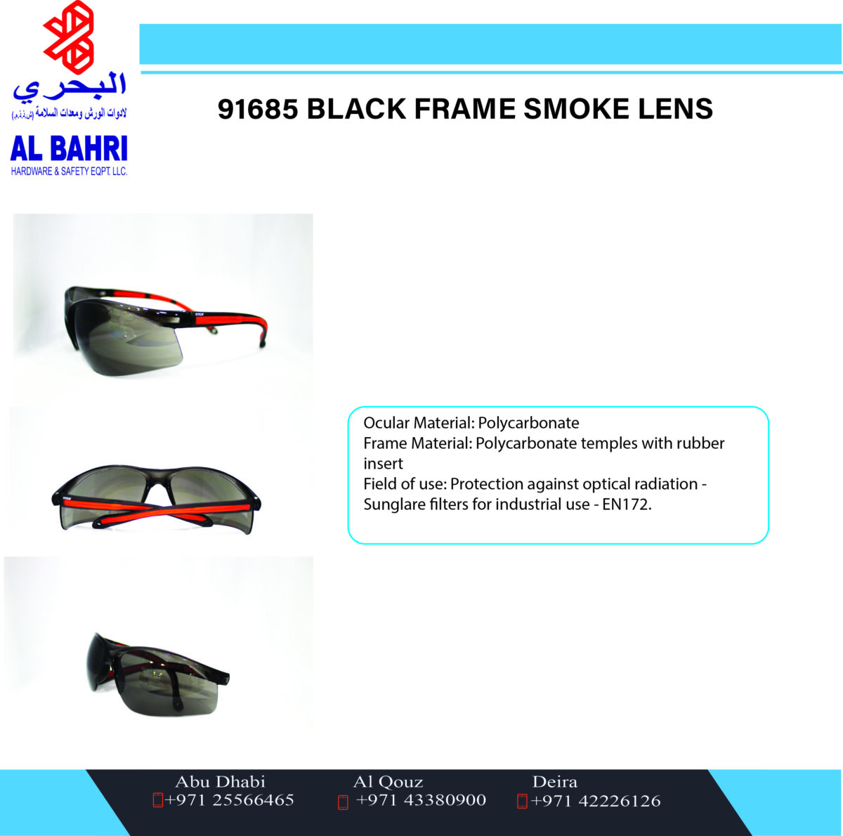 91685 Safety Spectacles, Protection against high speed particle, Optical radiation resistance safety goggles.