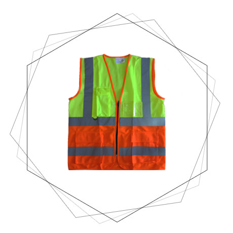 9966 Reflective Vest Yellow/Orange- High Visibility Vest with Zipper and Pocket