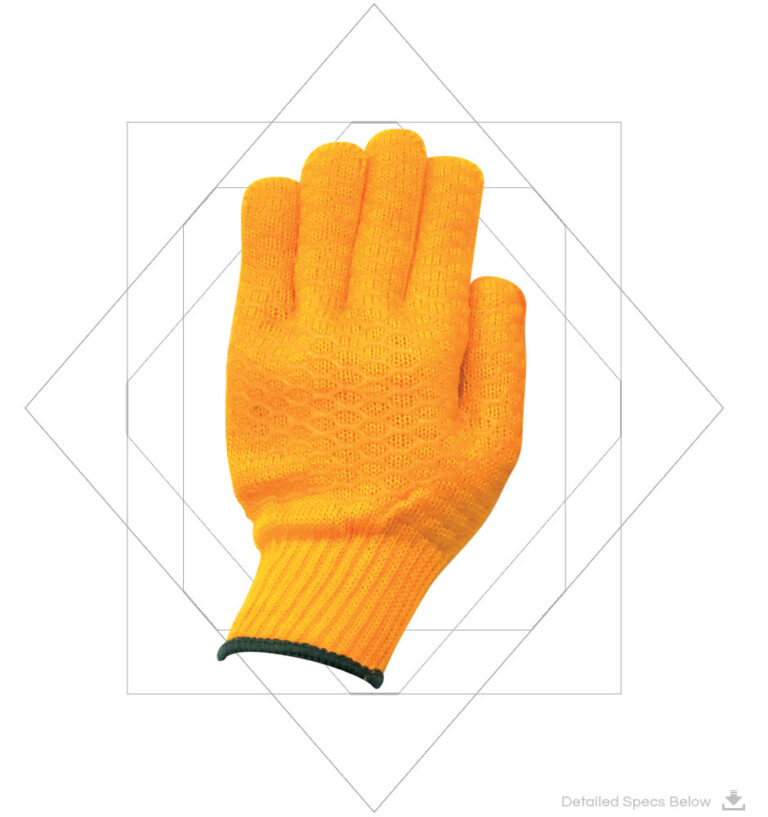  Acrylic PVC Knitted Gloves Crisscross