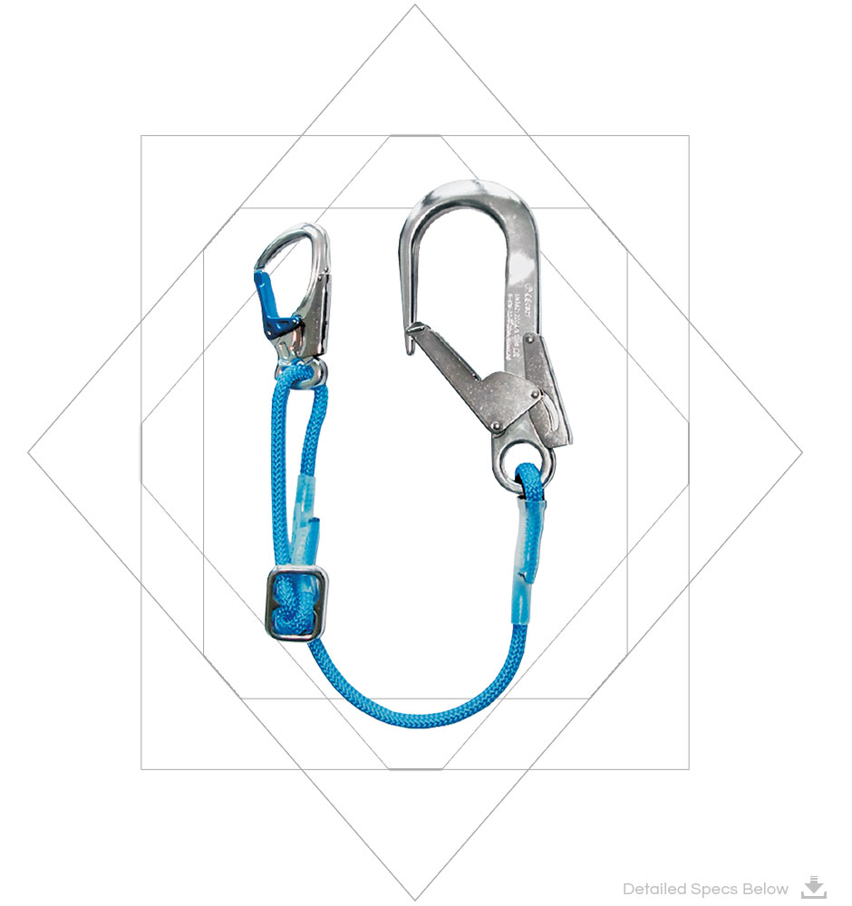 Adjustable Kernmantle Rope Lanyard (Large Double Action Hook)