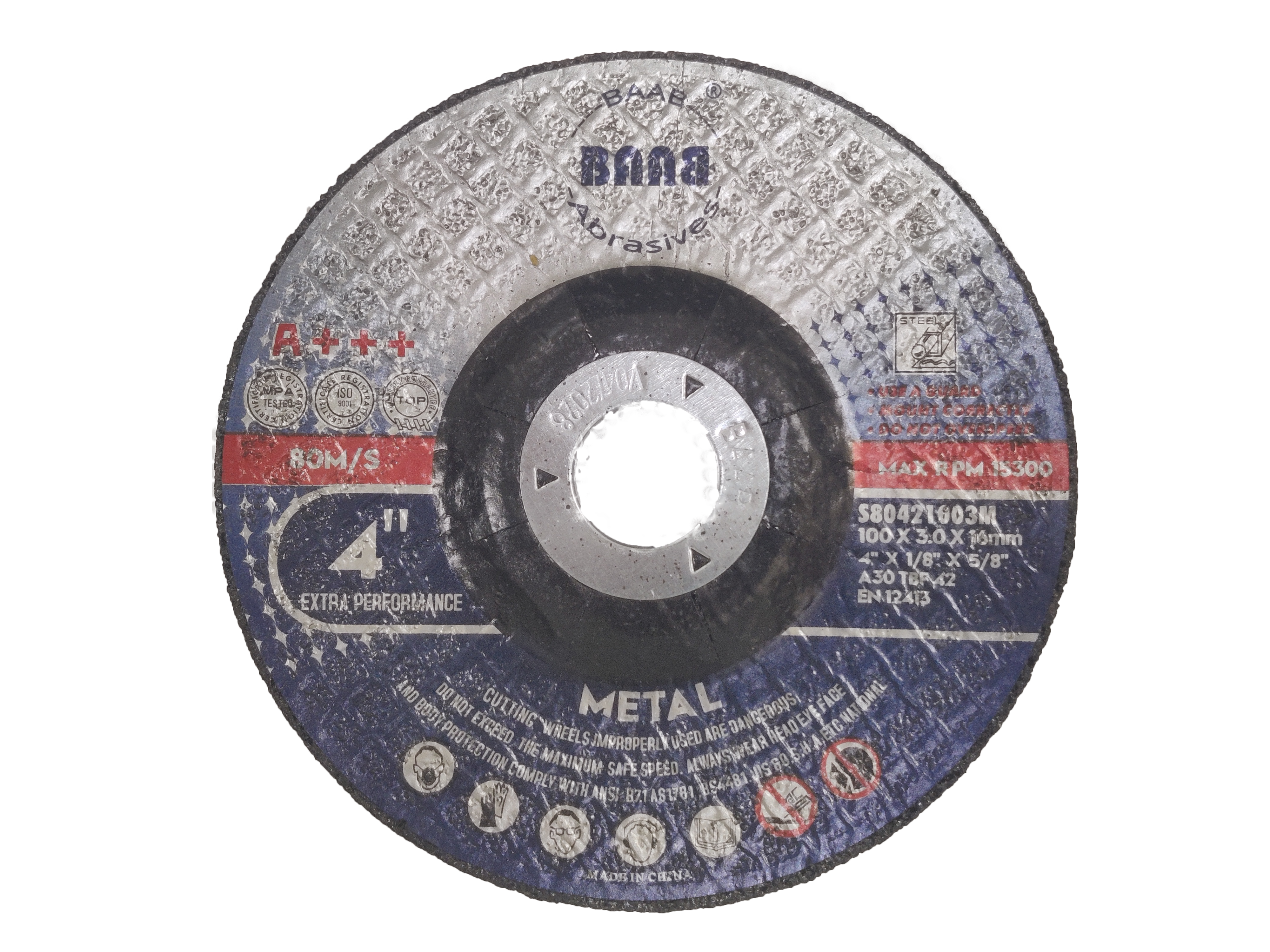  BAAB METAL CUTTING & GRINDING DISC-4 INCH