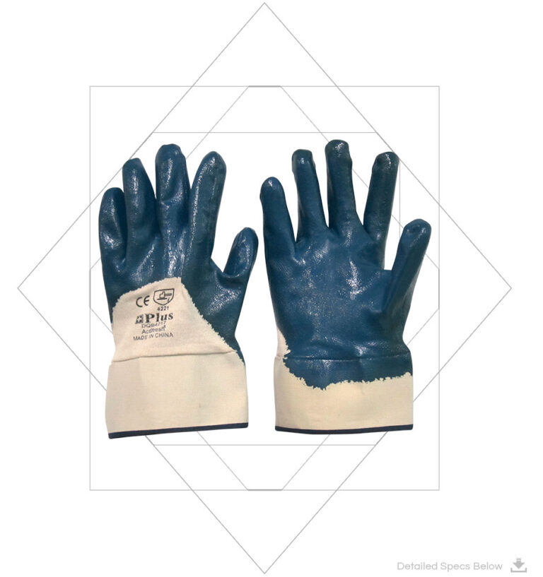 Blue Nitrile Full Coated Gloves
