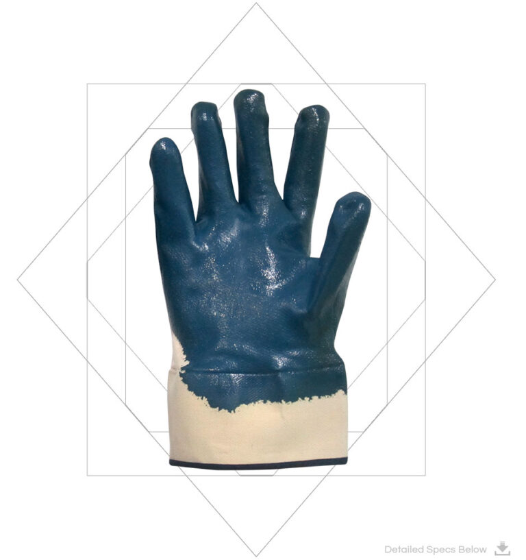 Blue Nitrile Full Coated Gloves