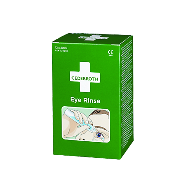  Properties:  Contains sodium chloride slution. It rinse dust nd dirt out from the eyes. Fits in first aid station For single use Self life of 4 year of manufactured. Contains 12 pcs x 20 ml ampoules