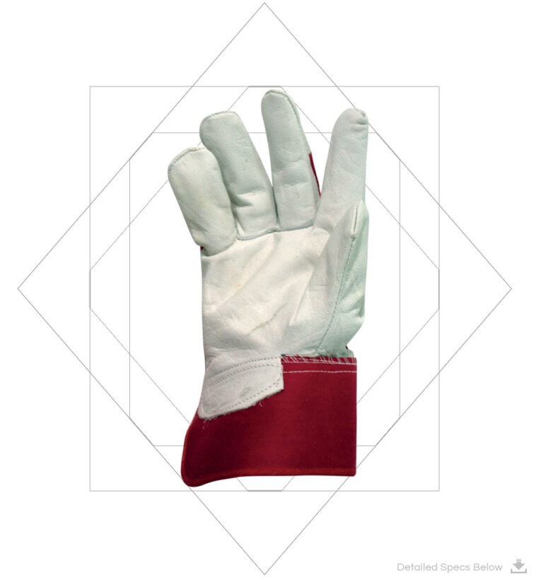 Cotton back. Rubberized cuff,Full Grain Leather Gloves with Red Back - Rubberized cuff gloves by STEIF