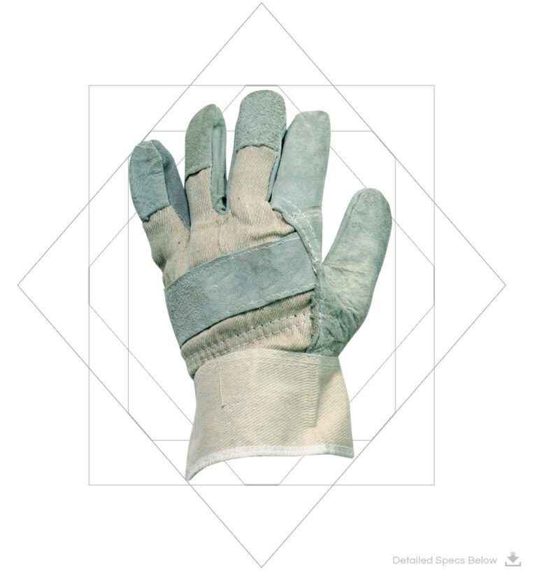 Cowsplit Leather Gloves With Pasted Cuff