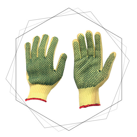  Cut Resistant Kevlar Knitted Gloves - PVC Dotted Grip Grip 100% Kelvar Cut resistant Gloves