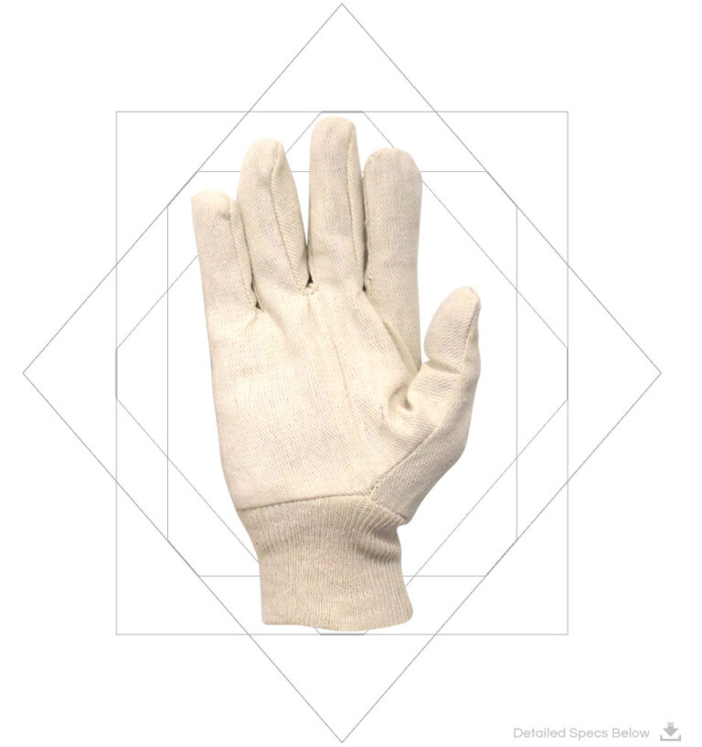 Drill Cotton Gloves With Knit Wrist - Cotton Drill Knit Wrist Gloves