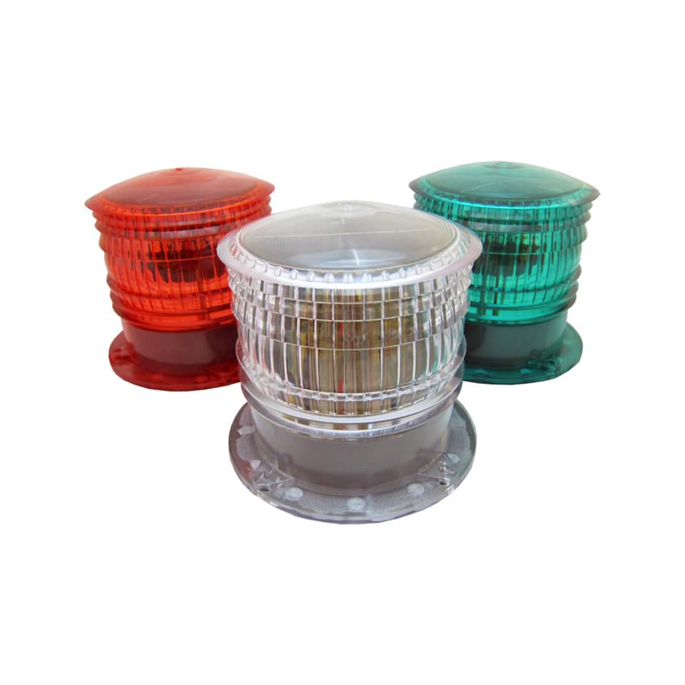  DWS302 Solar Navigation Lamp Red, White Clear, Green - Marine Solar Navigation Lamps