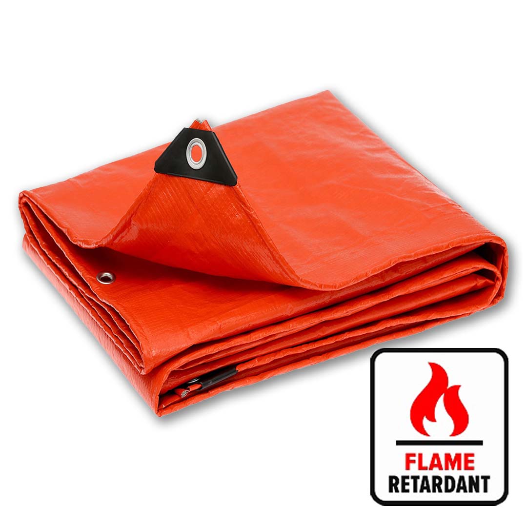  Flame Reatardant PVC Tarpauline - PVC Fire Retardant Tarpaulin (Tripal) Silver-Orange,Silver-Silver,Orange -Orange