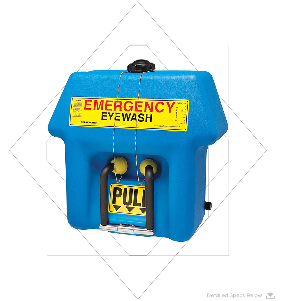 Gravityflo SE-4000, Speakman SE-4000 GravityFlo Portable Emergency Eyewash Unit for Dangerous Worksites, Blue, 21 Gallons