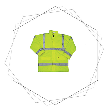  Jacket Fluorescent Yellow With Reflective Strip