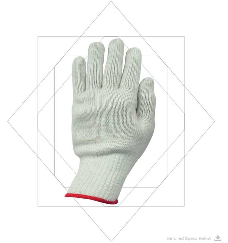 Knitted Gloves With PVC Dots -Knitted Gloves With Red PVC Dots on One Side