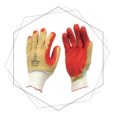 LA5010BJ White CTN Red Latex Pasted Gloves