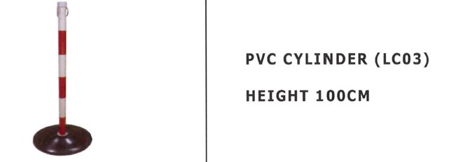  LC03 100CM PVC Cylinder Dia 4CM - PVC Cylinder with 4CM Diameter(Traffic Cylinders For Delineation Of Road Traffic)