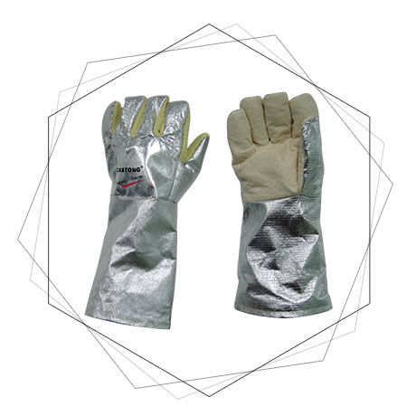  NFRR 250Deg Meta Aramid  Aluminized Gloves -Aluminized Heat resistant Safety Gloves