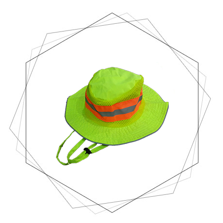  Panama Fluorescent Reflective Cap - High Visibility Safety Panama Hat With Reflective Stripes Fluorescent