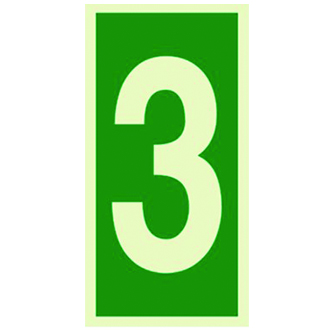  Photoluminescent IMO Safety Number Sign-Number '3' Symbol-photos