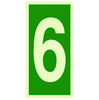  Photoluminescent IMO Safety Number Sign-Number '6' Symbol Sticker- photo