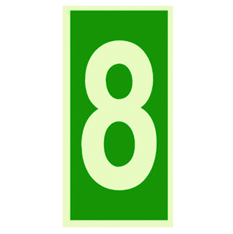  Photoluminescent IMO Safety Number Sign-Number '8' Symbol Sticker-Photo