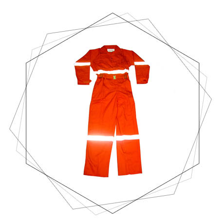  Poly Cotton Coverall With Reflector Tape Long Sleeve - Long Sleeve TC Coverall With Reflective Tape