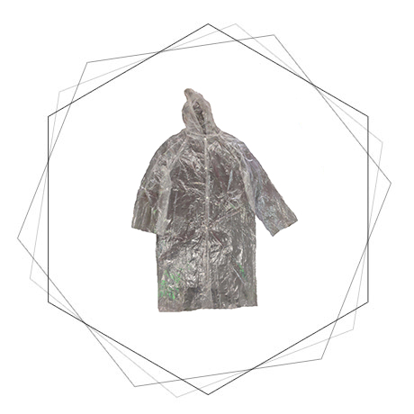  Polyethene Clear Rain Coat With Hood, Light weight, reusable, rain Coat