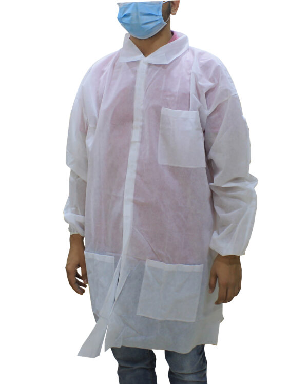 P.P. Non-Woven Lab Coat- Breathable Lightweight Multipurpose Coat