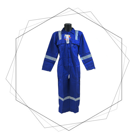 Pyrovatex Flame Retardant Coverall With Reflective Tape - Pyrovatex Fire Retardant Coverall Khaki