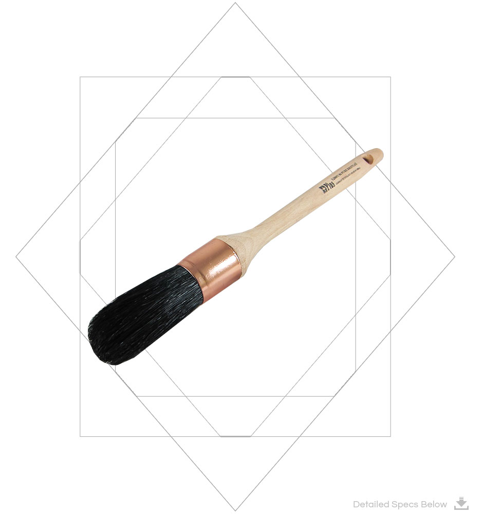 Round Brush SJ8051 - Long Handle With Black Bristle Paint Brush by Plus Brand