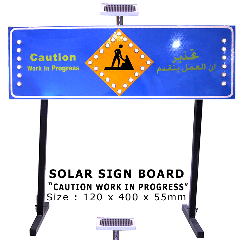  Solar Sign Caution Work In Progress - Work In Progress Caution Sign Solar