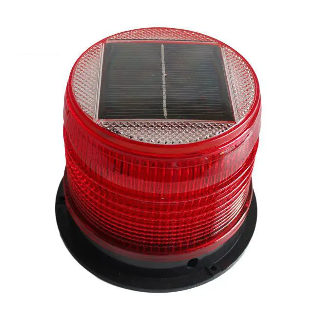 SU-1800R Solar Strobe Light Amber -High Visible Solar Powered Amber LED Strobe Beacon Warning Light with Magnet