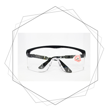 TF007 Black Frame Safety Spectacles with inclination system and  adjustable temple length