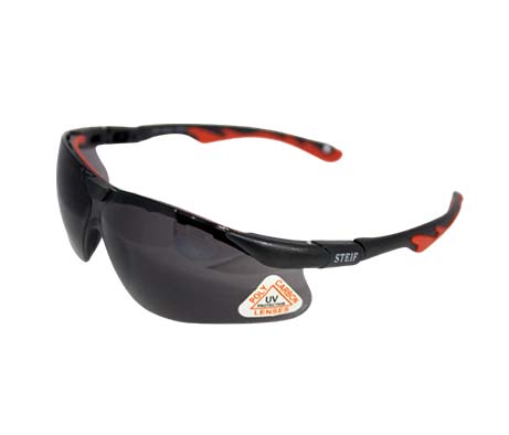  TF212 Black Red Frame Safety Spectacles- Dust eye protection, UV protection, Half frame, Light weight eye protection goggle..