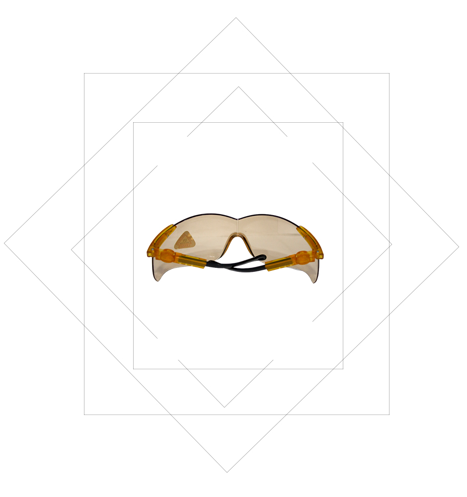 TF218 Orange Black Frame Brown Lens Safety Spectacles Anti scratch, anti fog, non-slip nose bridge