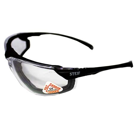  TWF002A Black Strip Safety Spectacles- Dust blocking gas kit, Anti scratch, UV protection safety glass