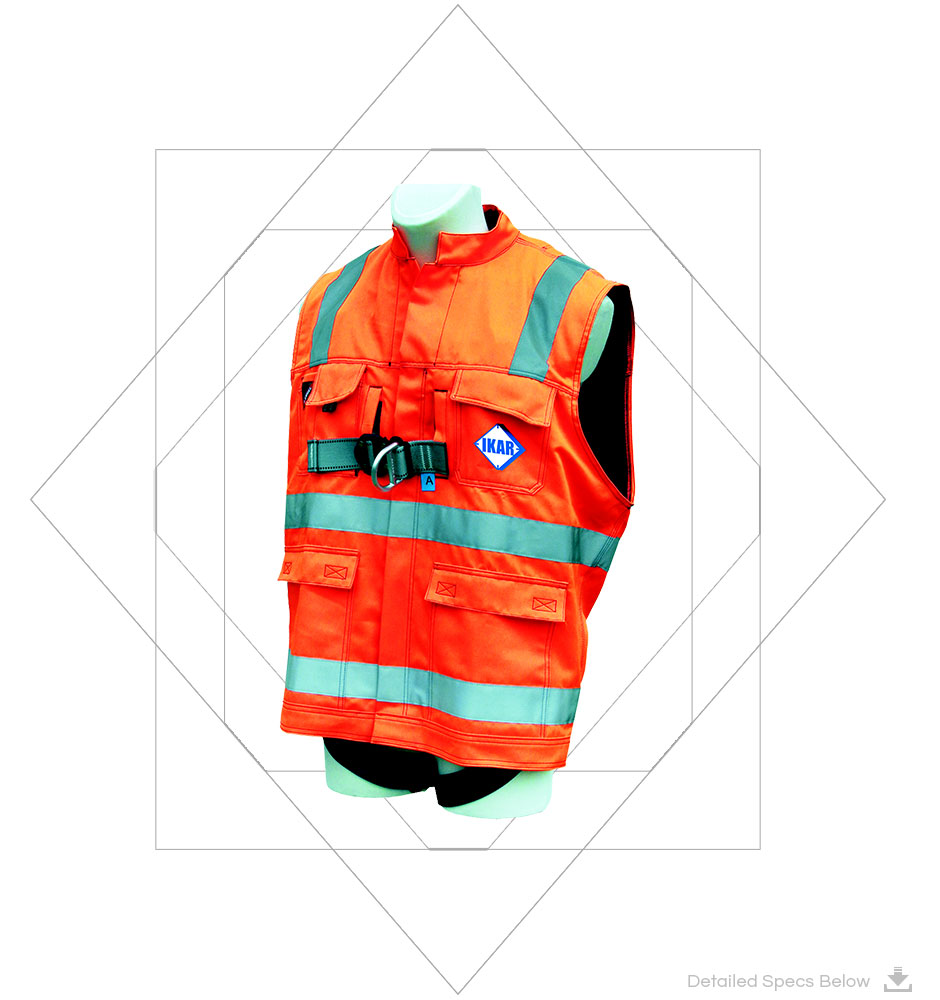 Warning Jacket with integral Safety and Rescue Harness IKWA